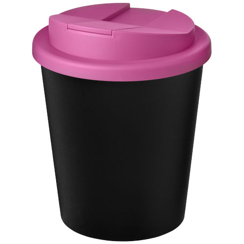 Gobelet recyclé personnalisé Espresso Eco 250 ml anti-déversement Americano® Noir / Magenta